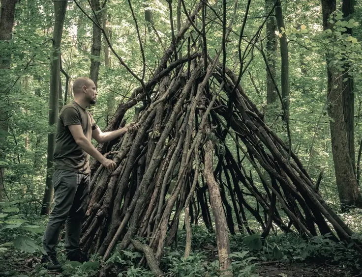 Image d'une cabane dans les bois
